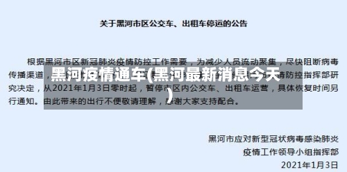 黑河疫情通车(黑河最新消息今天)-第2张图片
