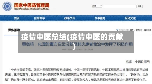 疫情中医总结(疫情中医的贡献)-第2张图片