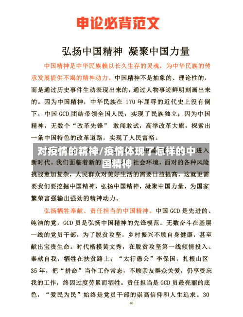 对疫情的精神/疫情体现了怎样的中国精神