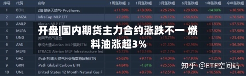 开盘|国内期货主力合约涨跌不一 燃料油涨超3%