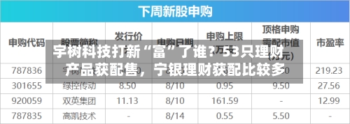 宇树科技打新“富”了谁？53只理财产品获配售，宁银理财获配比较多-第3张图片
