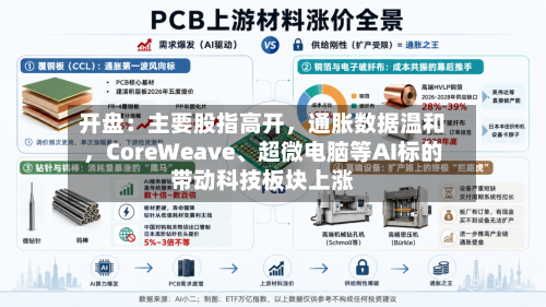 开盘：主要股指高开	，通胀数据温和，CoreWeave、超微电脑等AI标的带动科技板块上涨-第2张图片