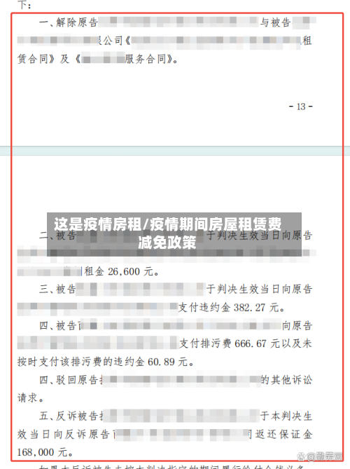 这是疫情房租/疫情期间房屋租赁费减免政策