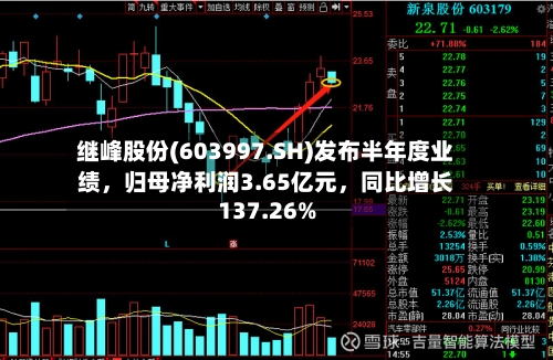 继峰股份(603997.SH)发布半年度业绩，归母净利润3.65亿元，同比增长137.26%-第2张图片