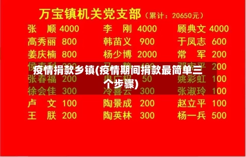 疫情捐款乡镇(疫情期间捐款最简单三个步骤)