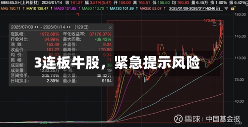 3连板牛股，紧急提示风险