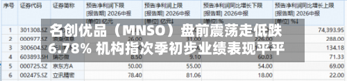 名创优品（MNSO）盘前震荡走低跌6.78% 机构指次季初步业绩表现平平-第2张图片