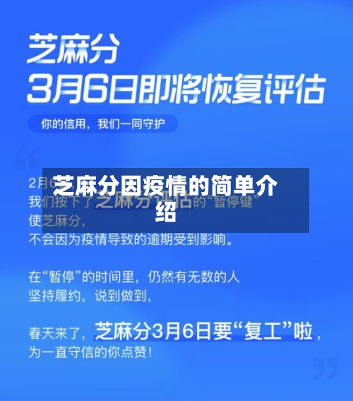芝麻分因疫情的简单介绍