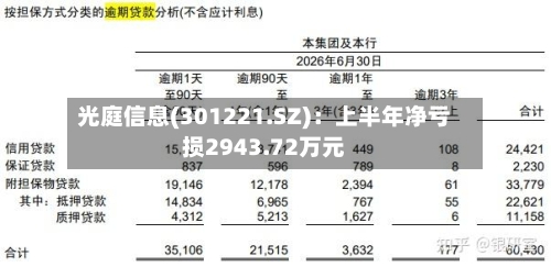 光庭信息(301221.SZ)：上半年净亏损2943.72万元