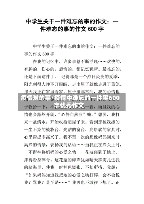 疫情难的事/疫情中难忘的一件事600字优秀作文