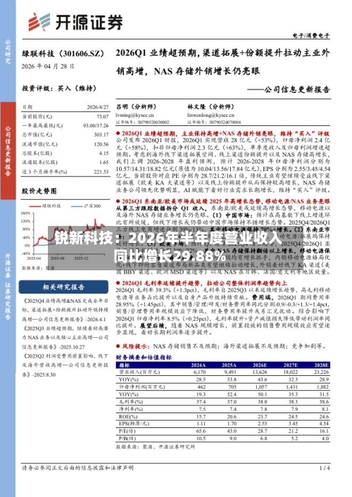 锐新科技：2026年半年度营业收入同比增长29.88%-第2张图片