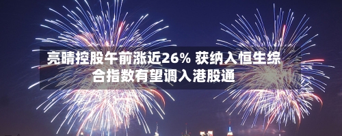 亮晴控股午前涨近26% 获纳入恒生综合指数有望调入港股通-第2张图片