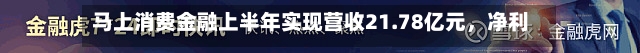 马上消费金融上半年实现营收21.78亿元，净利润3.6亿元-第2张图片