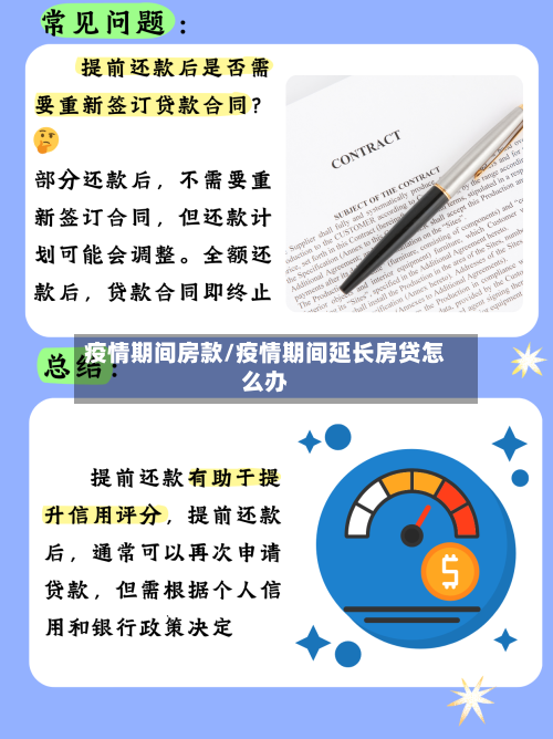 疫情期间房款/疫情期间延长房贷怎么办