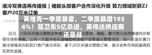 英维克一季度暴雷，二季度暴增1934%！葛卫东5亿杀进，英伟达供应商还是谜-第3张图片