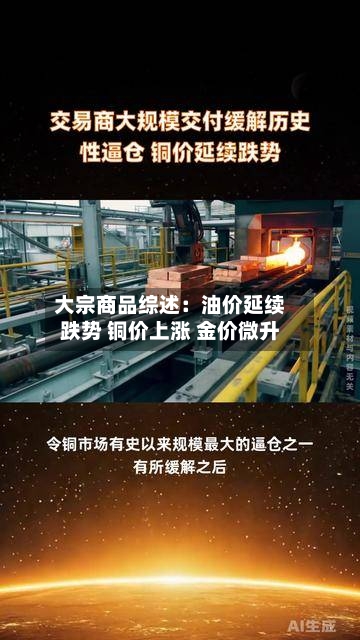 大宗商品综述：油价延续跌势 铜价上涨 金价微升