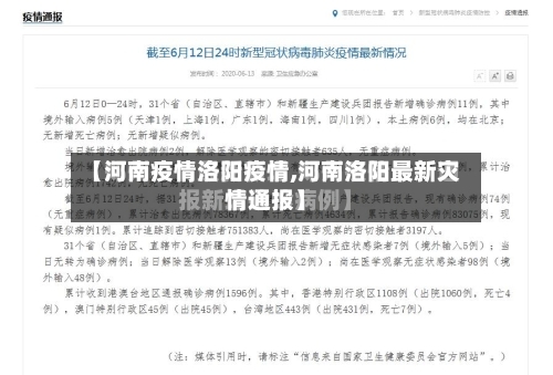 【河南疫情洛阳疫情,河南洛阳最新灾情通报】-第2张图片