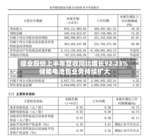 德业股份上半年营收同比增长92.23% 储能电池包业务持续扩大-第3张图片