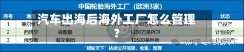 汽车出海后海外工厂怎么管理？